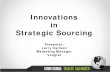 Innovations in Strategic Sourcing