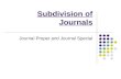 3. Subdivision of Journals