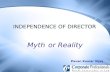 Independency Of Director -Myths and Realities