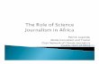 Role of science journalism in Uganda - November 2012