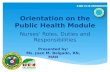 Orientation on the public health module