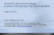 Husserl's phenomenology a short introduction for psychologists