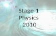 Year 11 Physics Intro Session 2009