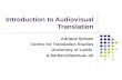 Introduction to audiovidual translation by adriana serban