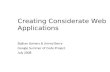 Creating Considerate Web Applications