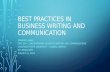 Best practices in business writing and communication  final