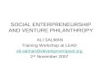 Social entrepreneurship and venture philanthropy
