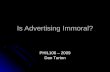 PHIL106 - 2009 the Morality of Advertising - Dan Turton