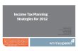 Tax Planning Strategies 2012