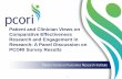 Patient and Clinician Views on CER and Engagement in Research A Panel Discussion on New PCORI Survey Results