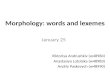 Morphology. words and lexemes