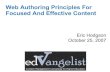 Web Authoring Principles for Focused and Effective Content