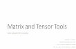 Matrix and Tensor Tools for Computer Vision
