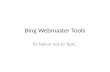 Bing webmaster tools