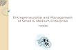 Entrepreneurship Management BMS