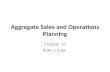 Aggregate Sales and Operations Planning(1)