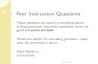 Preparing to Teach 3: Sample Peer Instruction Questions