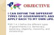 Types of Governments Lesson