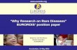 Workshop 4 - "EURORDIS Research Policy recommendation"