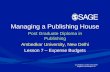 Managing a Publishing Enterprise Lesson 7 (Ambedkar University)