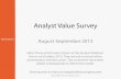 Analyst Value Survey 2013
