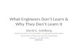 What Engineers Don't Learn and Why They Don't Learn It