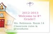 2012 2013 classroom rules procedures