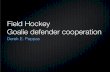 Field hockey playbook  goalie defender cooperation
