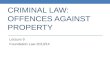 Lecture 9 offences against property 1