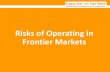 Risks in frontier markets