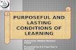 Purposeful and Lasting conditions of Learning