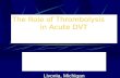 The Role of Thrombolysis in Acute DVT