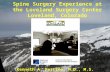 Spine Surgery Experience at the Loveland Surgery Center