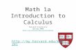 Introduction to Math 1a
