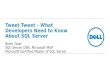 Tweet Tweet – What Developers Need to Know about SQL Server