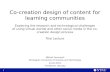 Trial lecture - Co-creation design of content for learning communities