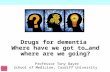 Drugs for dementia: Where have we got to…and where are we going? by Professor Tony Bayer