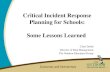 Critical Incident Response Planning for Schools: