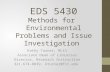 EDS 5430 - Methods for Environmental Problems and Issue Investigation