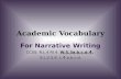 Academic Vocabulary for Narrative Writing