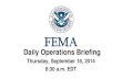 FEMA Daily Operations Briefing for Sep 18, 2014