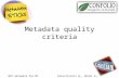 Metadata quality criteria