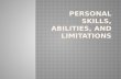 Personal skills, abilities, and limitations (Health - III Lesson)