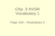Chp. 3 AVSR Vocabulary 1 Page 108 – Realidades 3.