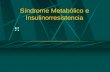 Síndrome Metabólico e Insulinorresistencia. Síndrome metabólico e Insulinorresistencia Definiciones. Etiologias. Fisiopatogenia Presentación clínica.