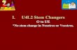 I.U4L2 Stem Changers O to UE *No stem change in Nosotros or Vosotros.