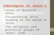 Ideologies in Jesus' Life