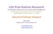 Weil, LSU Post-Katrina Survey, Selected Findings Mapped