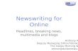 Coaching Newswriting For Online