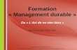 Formation "Management Durable" à Niort (Deux-Sèvres)
